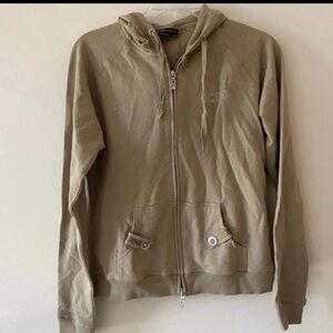 BCBG MAXAZRIA Women’s Zip-up Beaded Hooded Full Zip Sweatshirt